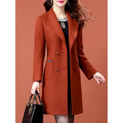 Loose fitting Korean suit collar alpaca wool jacket HF2320-02-01