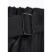 Pleated skirt high waist a-line fashion black stitching elastic waist skirt female summer