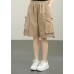 Modern Khaki Pockets hot pants Summer